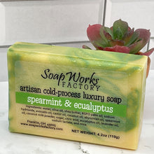 Load image into Gallery viewer, spearmint handmade soap
