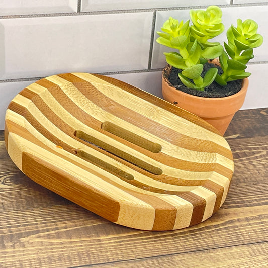 Variegated Bamboo Soap Tray - Soapworks Factory (5674859823261)